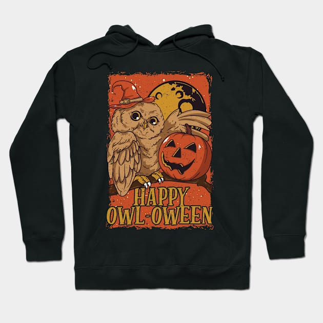 Vintage Halloween Owl Hoodie by AngelFlame